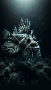 Images d’un poisson vipère dans son habitat en eaux profondes. L'atmosphère étrange et mystérieuse, ainsi que les caractéristiques distinctives du poisson vipère, sont magnifiquement capturées.